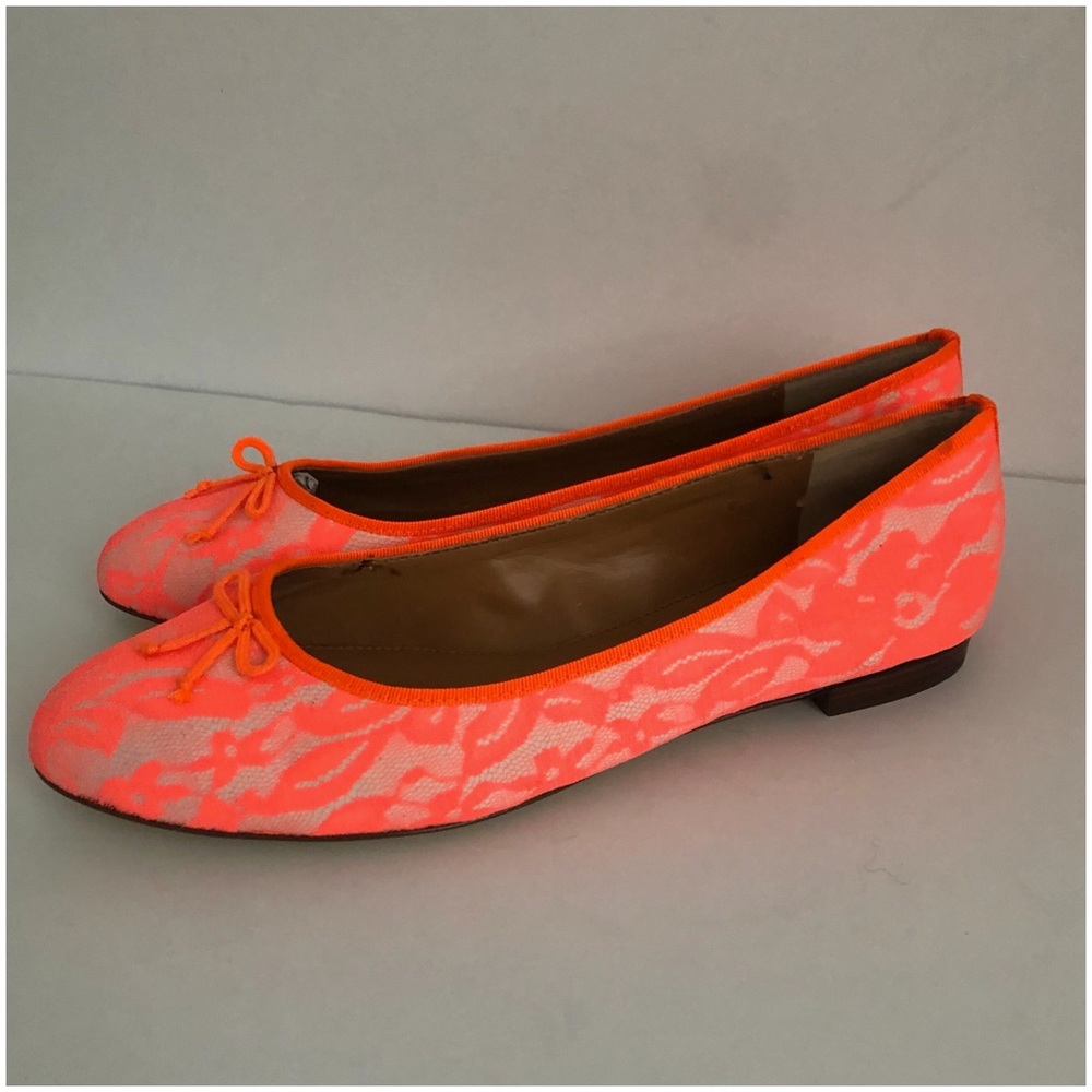 J. CREW NEON LACE BALLET FLATS SIZE 9 - Picture 2 of 10